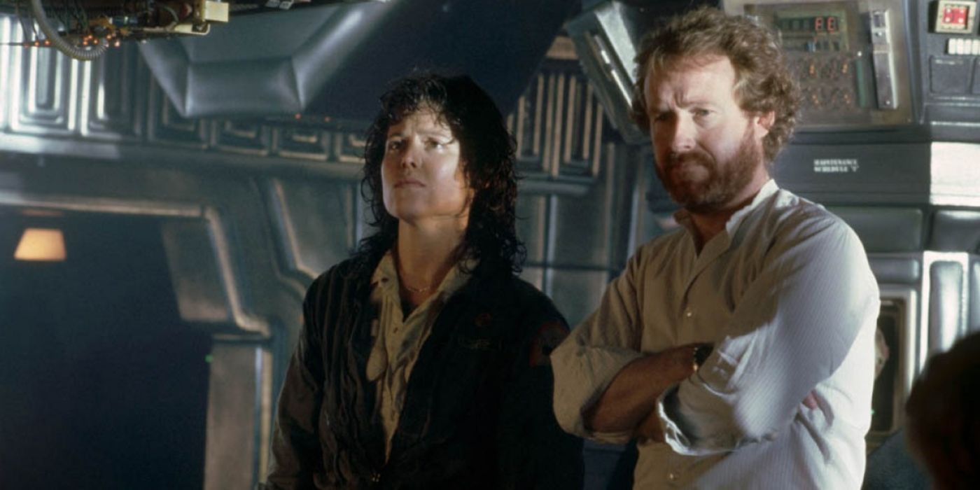 Sigourney Weaver and Ridley Scott Alien 1979