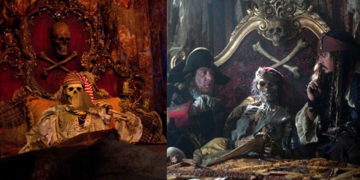 skeleton in bed from ride next to jack and barbossa
