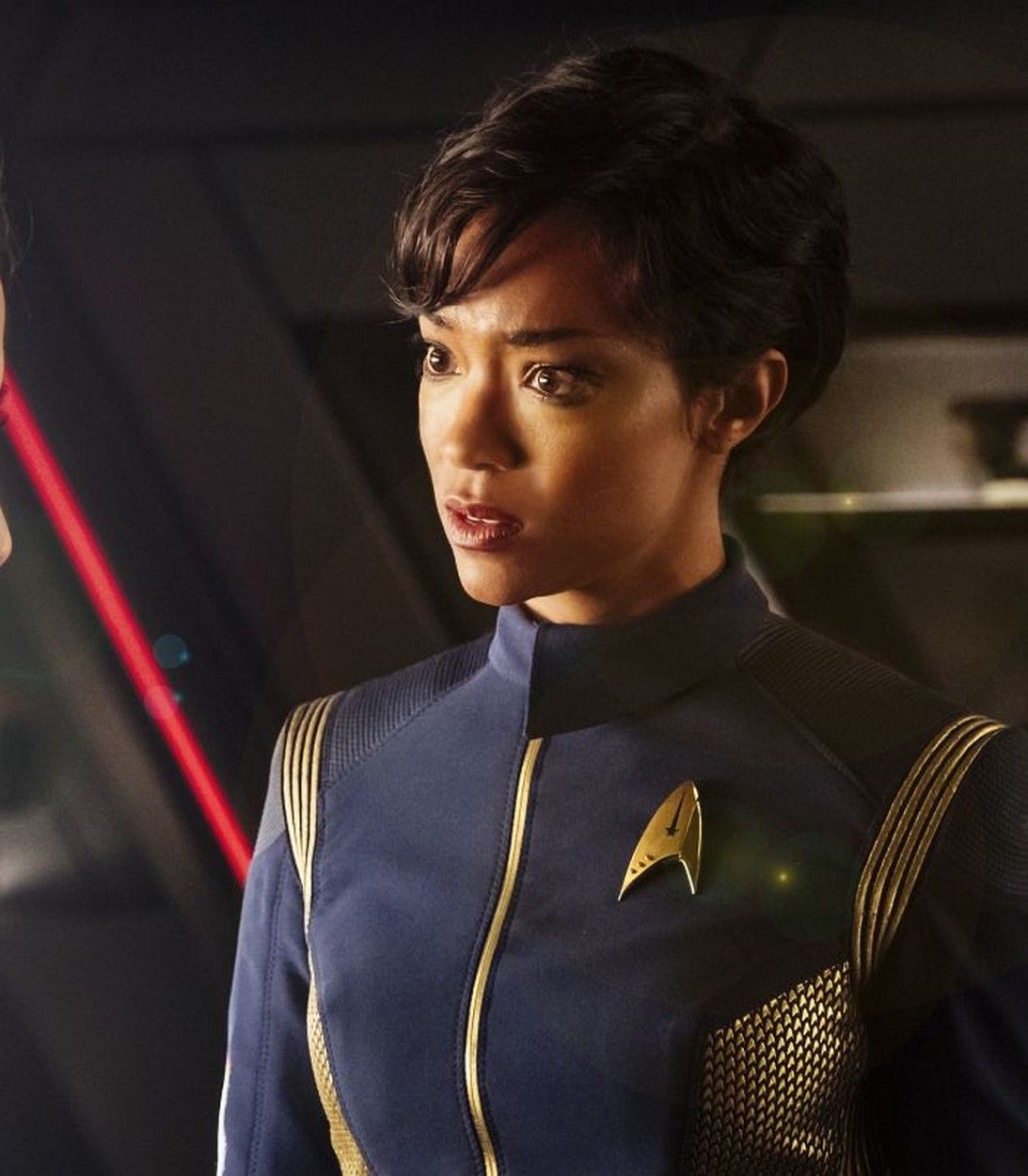 Sonequa Martin-Green as Burnham in Star Trek Discovery vertical