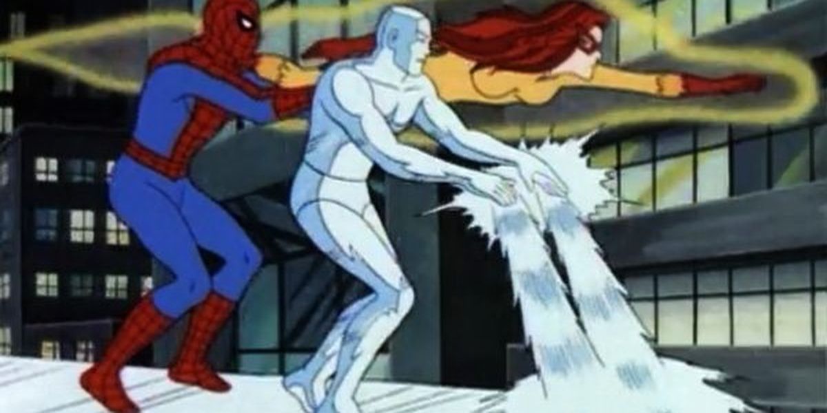 Spider-Man, Iceman and Firestar in The Origin of Iceman Spider-Man and his amazing friends Cropped