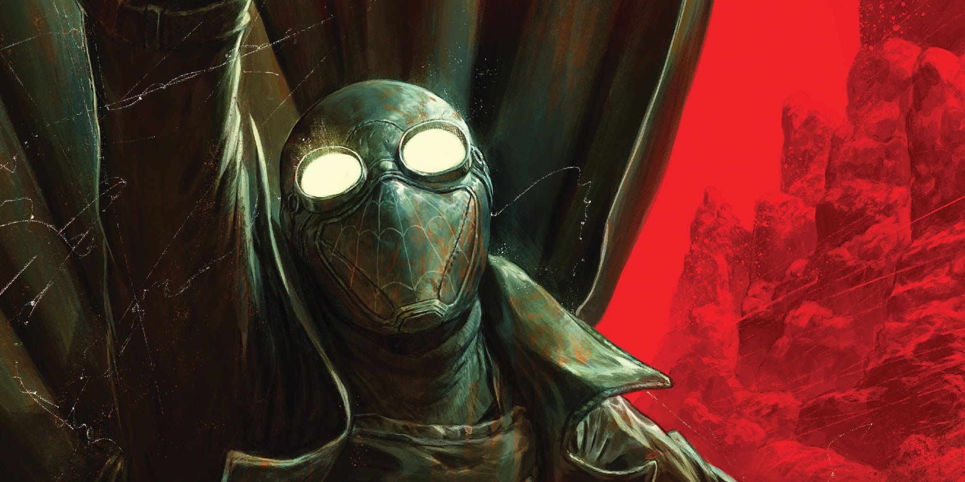 Spider-Man Noir reaches upward in the comics