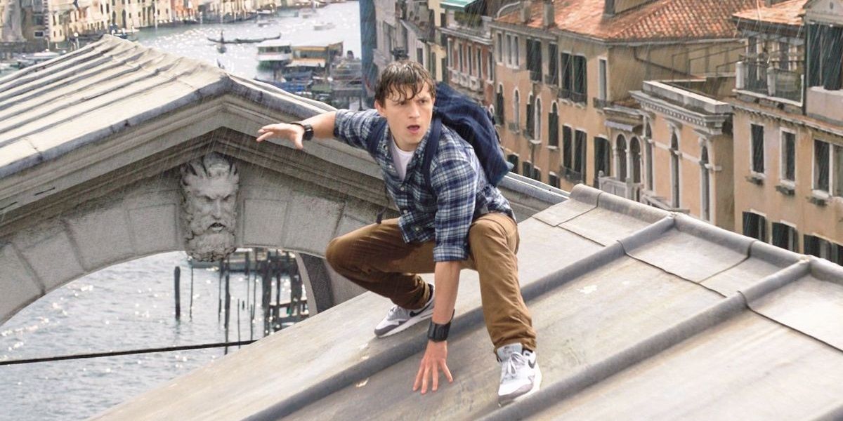 Peter Parker Wearing Street Clothes Drenched In Water Preparing To Fight From Spider-Man: Far From Home