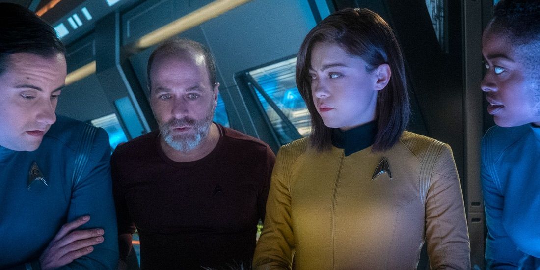 Captain Lynn Lucero (Rosa Salazar) and Edward Larkin (H. Jon Benjamin) in &quot;Star Trek: Short Treks.&quot;