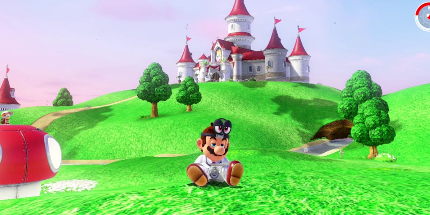 Doctor Mario at Mushroom Kingdom in Super Mario Odyssey.