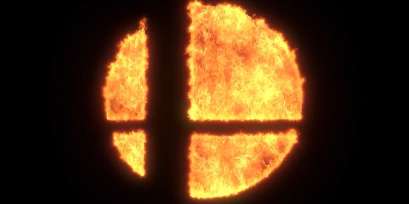Super Smash Bros Logo Flames On Black