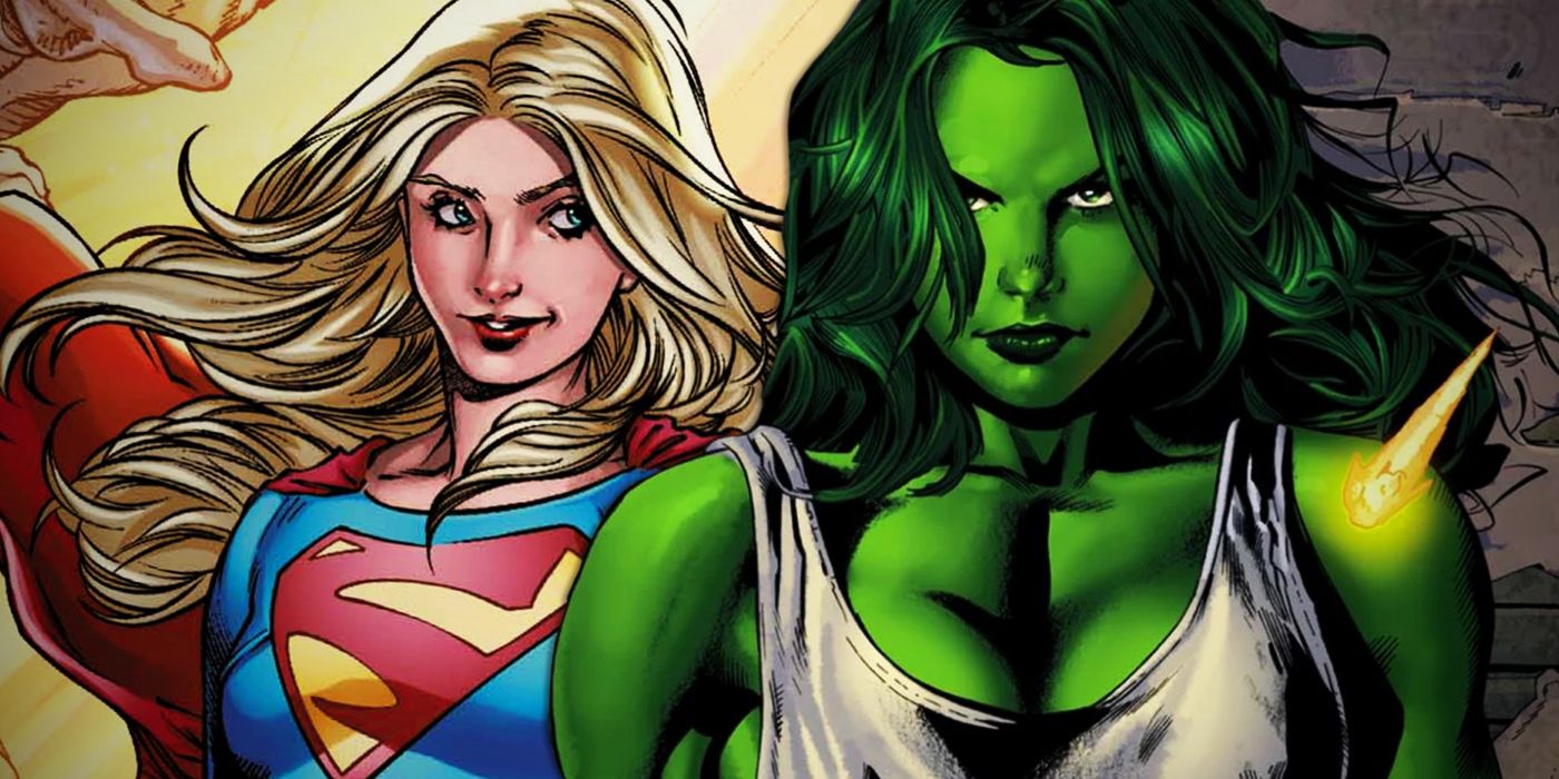 Supergirl and She-Hulk Comic Art