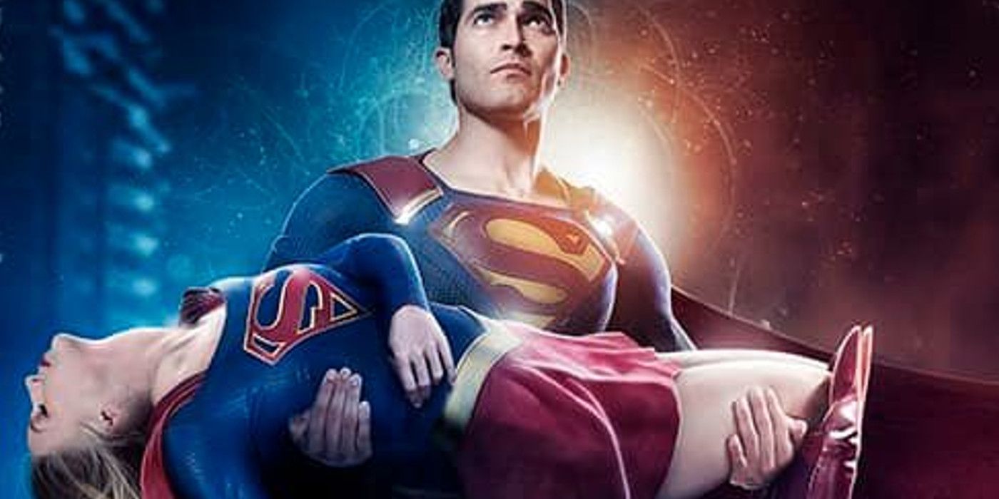 Superman Holds Dead Supergirl in Crisis On Infiniite Earths Tribute Poster