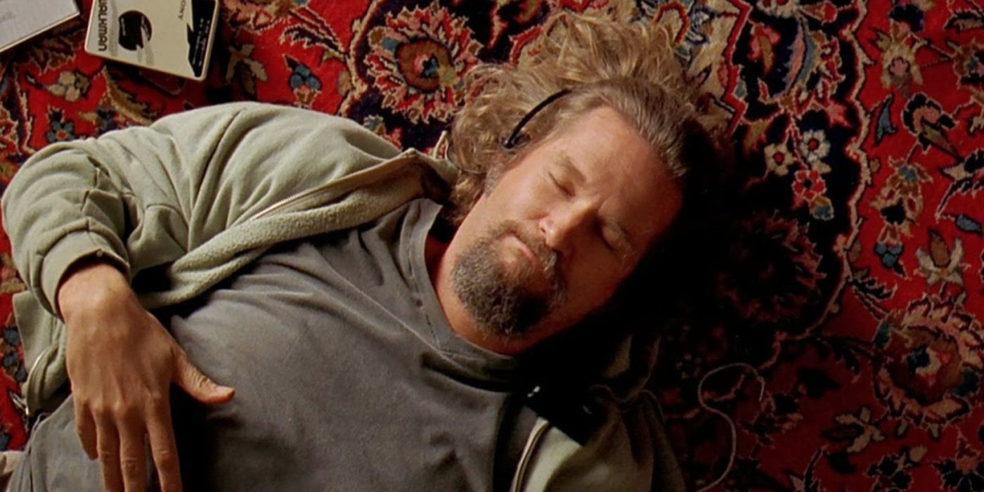 The Dude lying on his rug in The Big Lebowski
