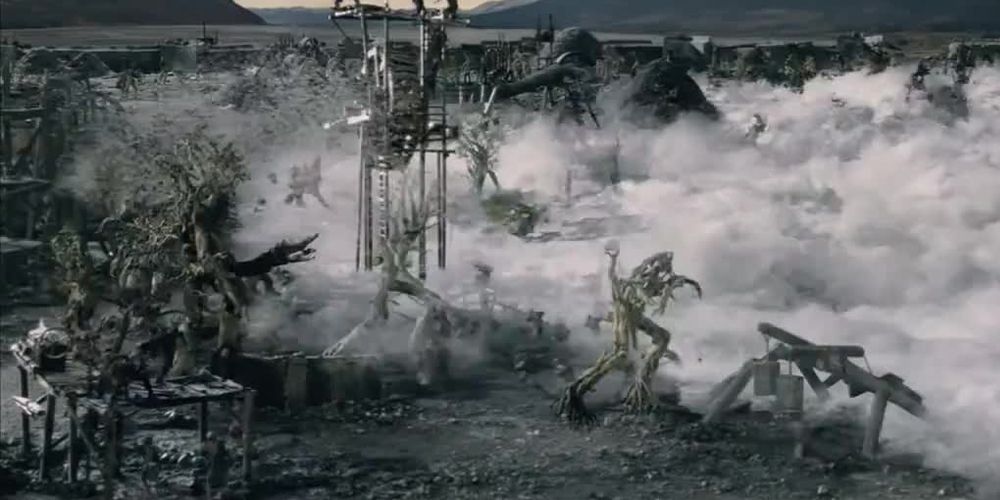 Ents marching on Isengard in The Lord of the Rings
