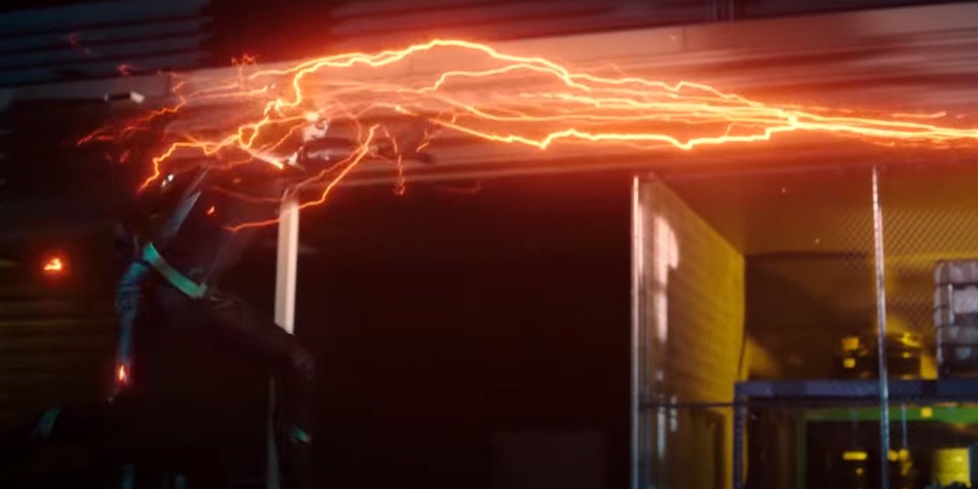 The Flash Barry Allen Grant Gustin Throwing Lightning