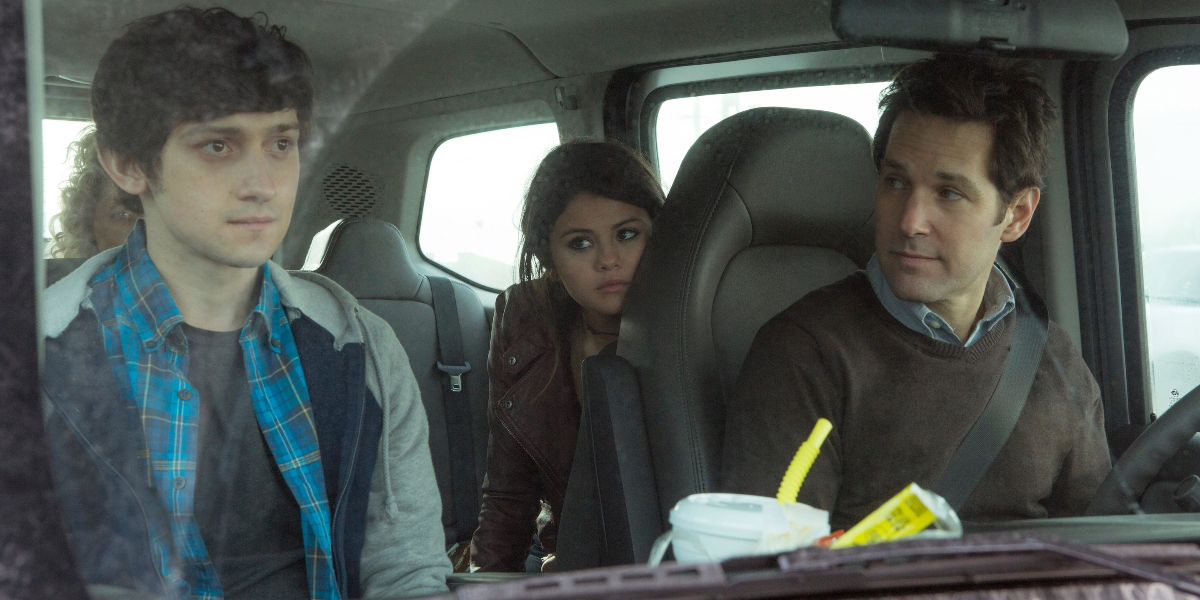 Trevor, Ben, Dot and Elsa ride in a van in The Fundamentals of Caring.