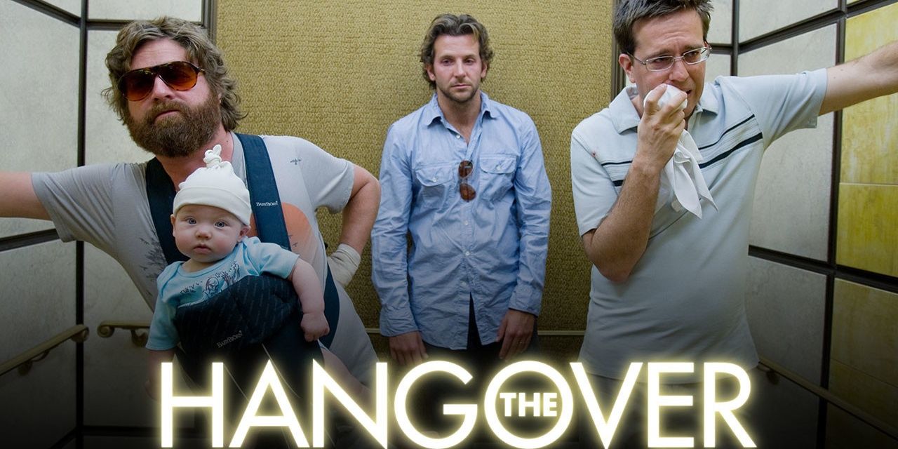 The Hangover promo shot in elevator with baby