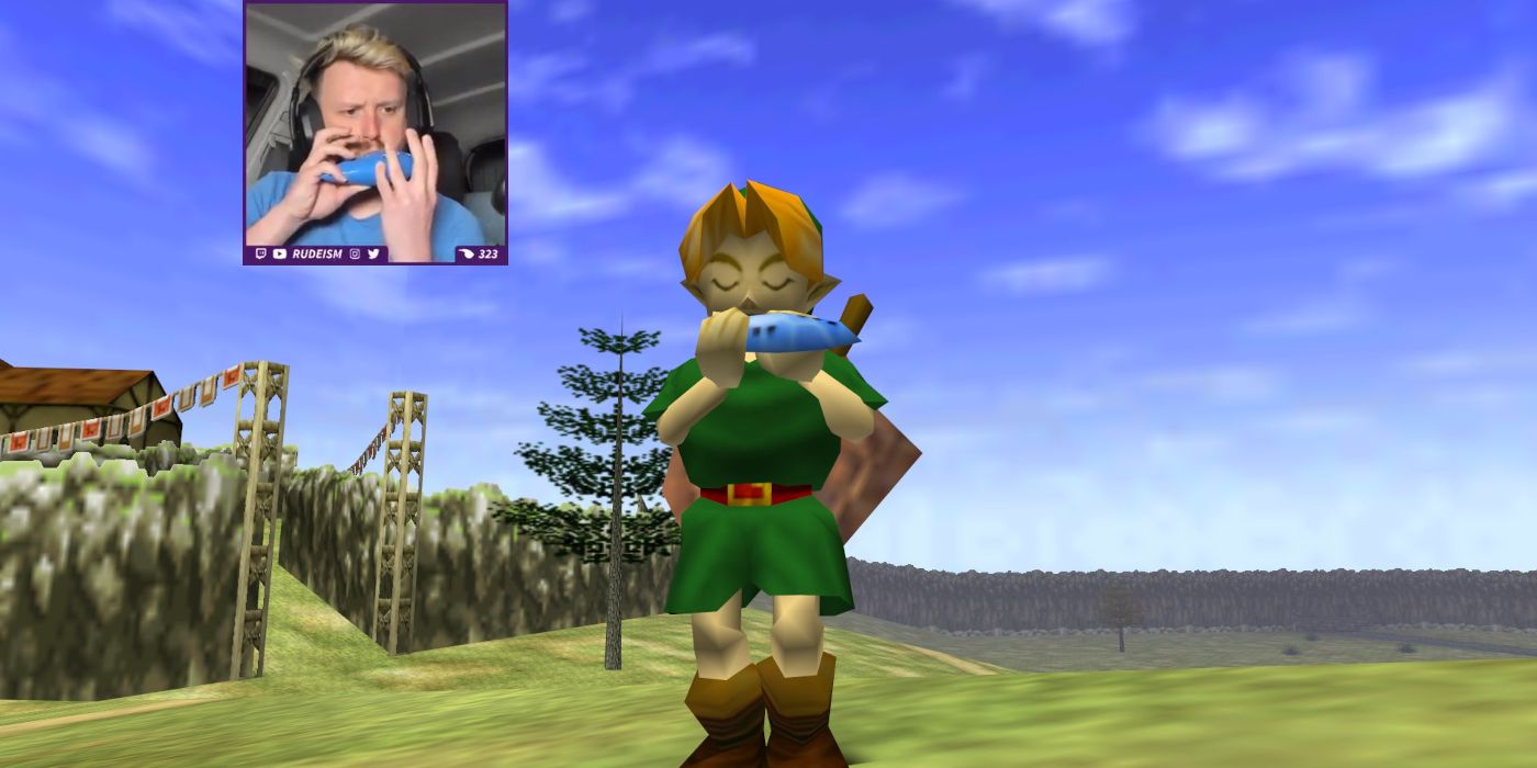 The Legend of Zelda Ocarina of Time Link Playing Ocarina Rudeish