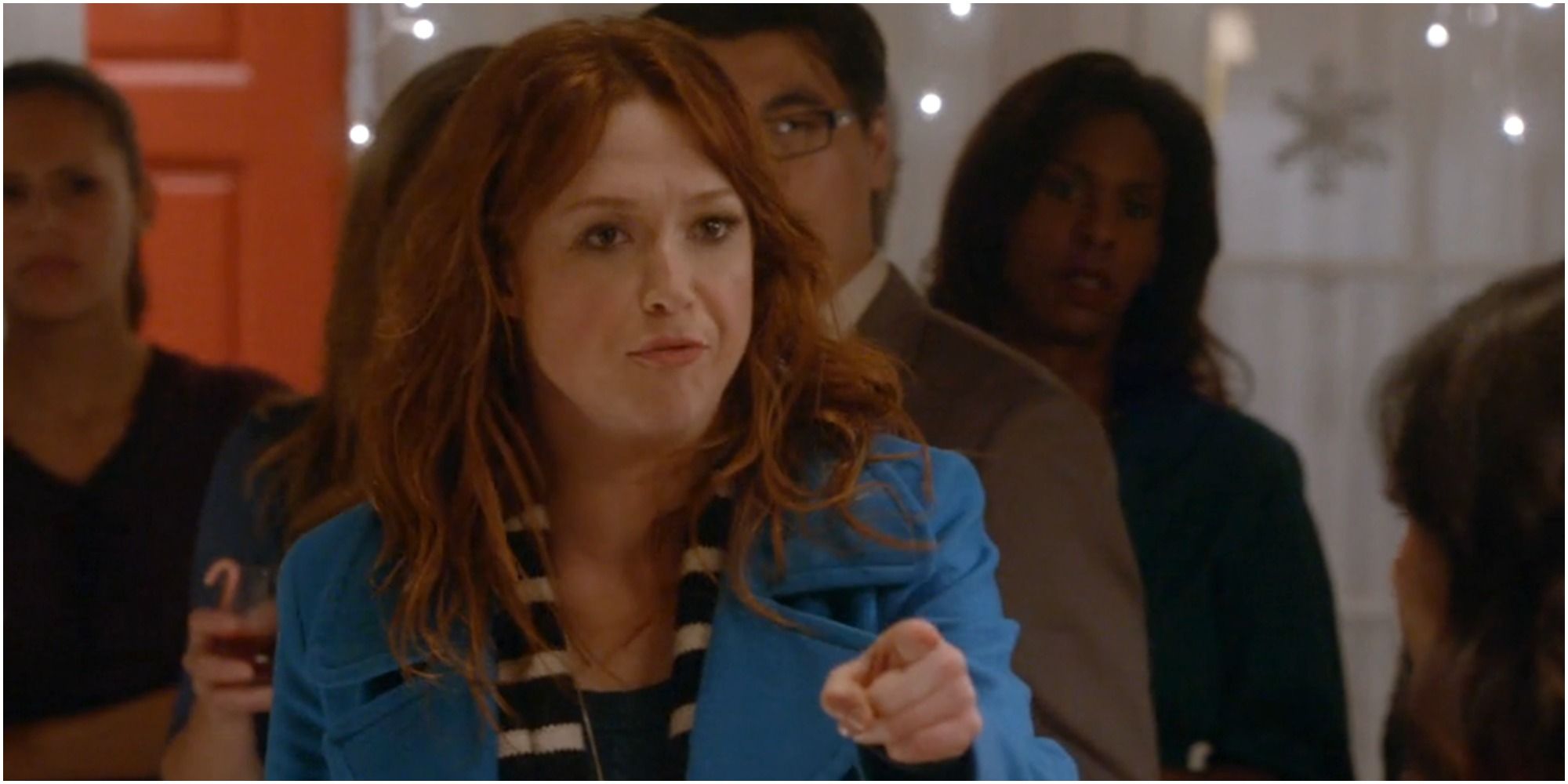 A screenshot of Ellie Kemper as Heather in The Mindy Project