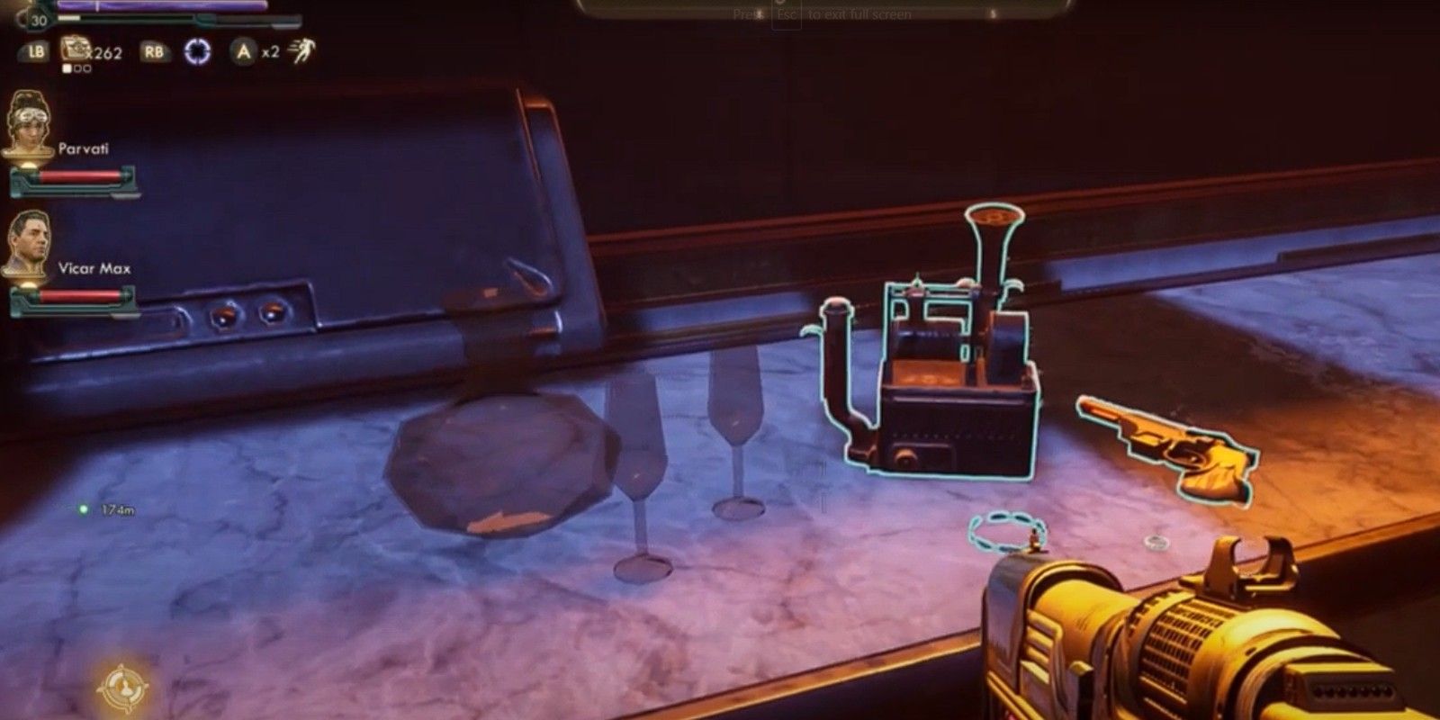 A player finds one of Roscoe&rsquo;s missing phonographs on a shelf in The Outer Worlds Peril on Gorgon DLC
