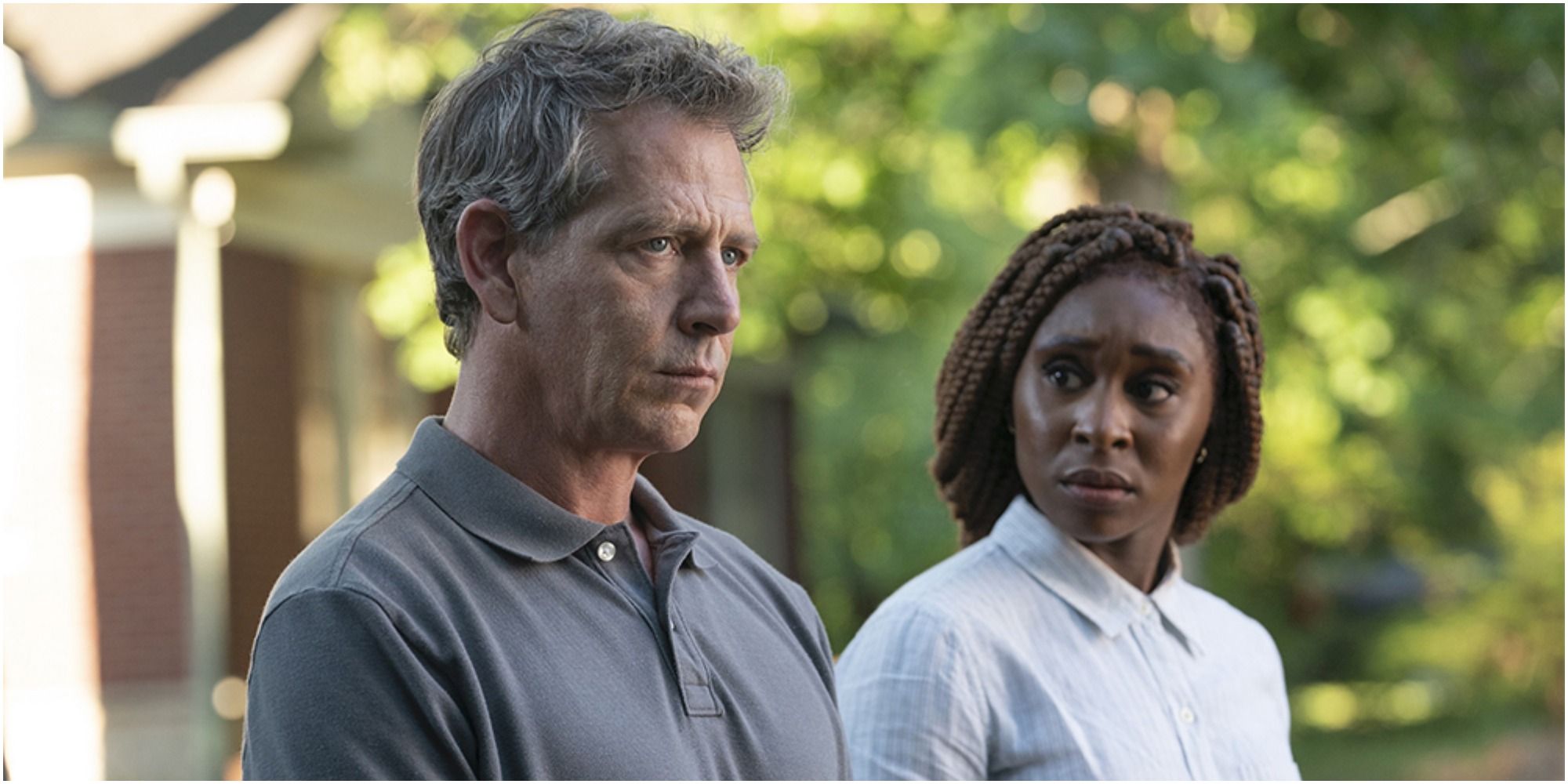Ben Mendelsohn as Detective Ralph Anderson and Cynthia Erivo as Holly Gibney in The Outsider