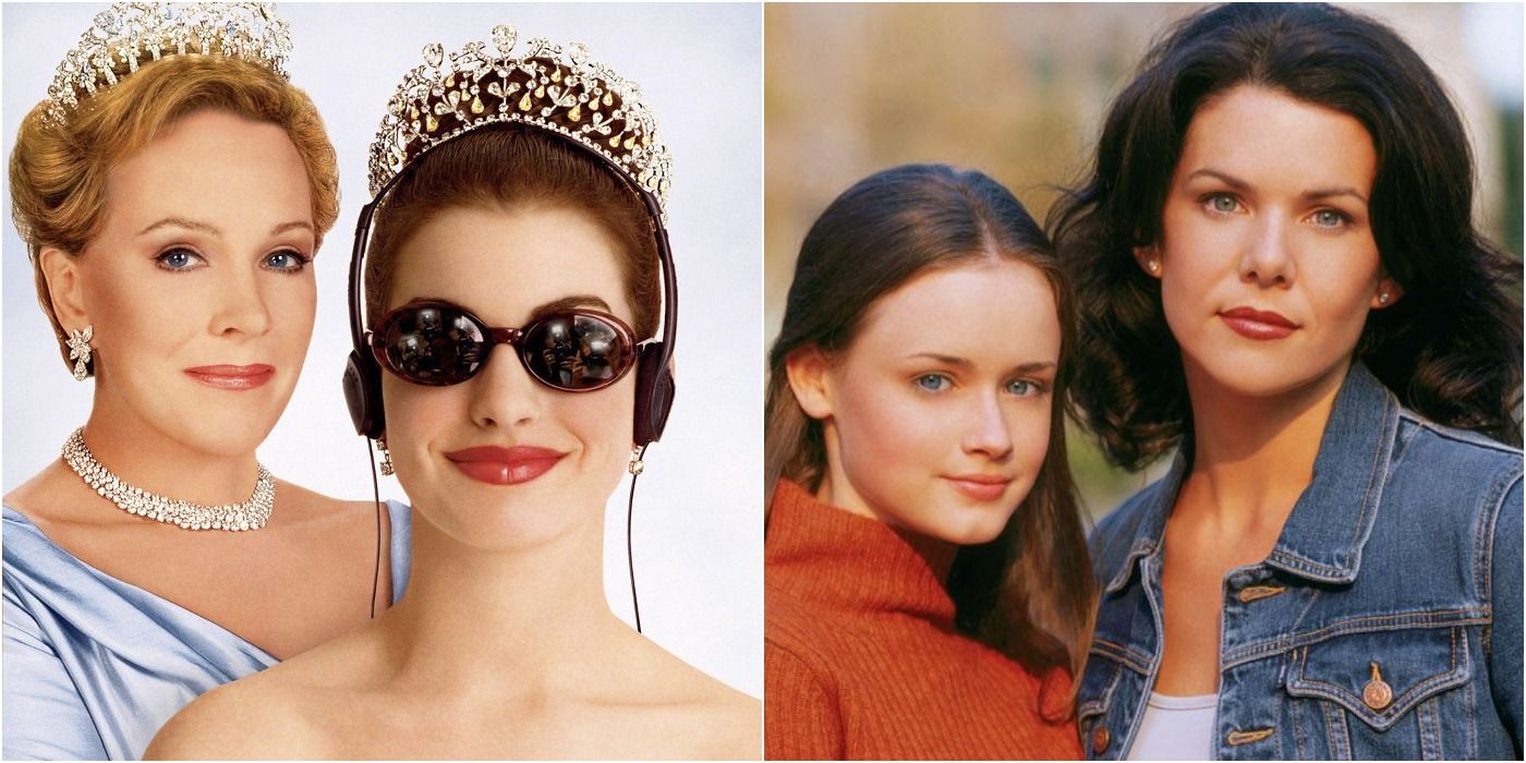 The Princess Diaries Anne Hathaway Julie Andrews, Gilmore Girls Alexis Bledel and Lauren Graham