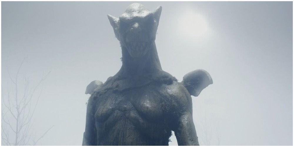 Creepy Statue In Fog