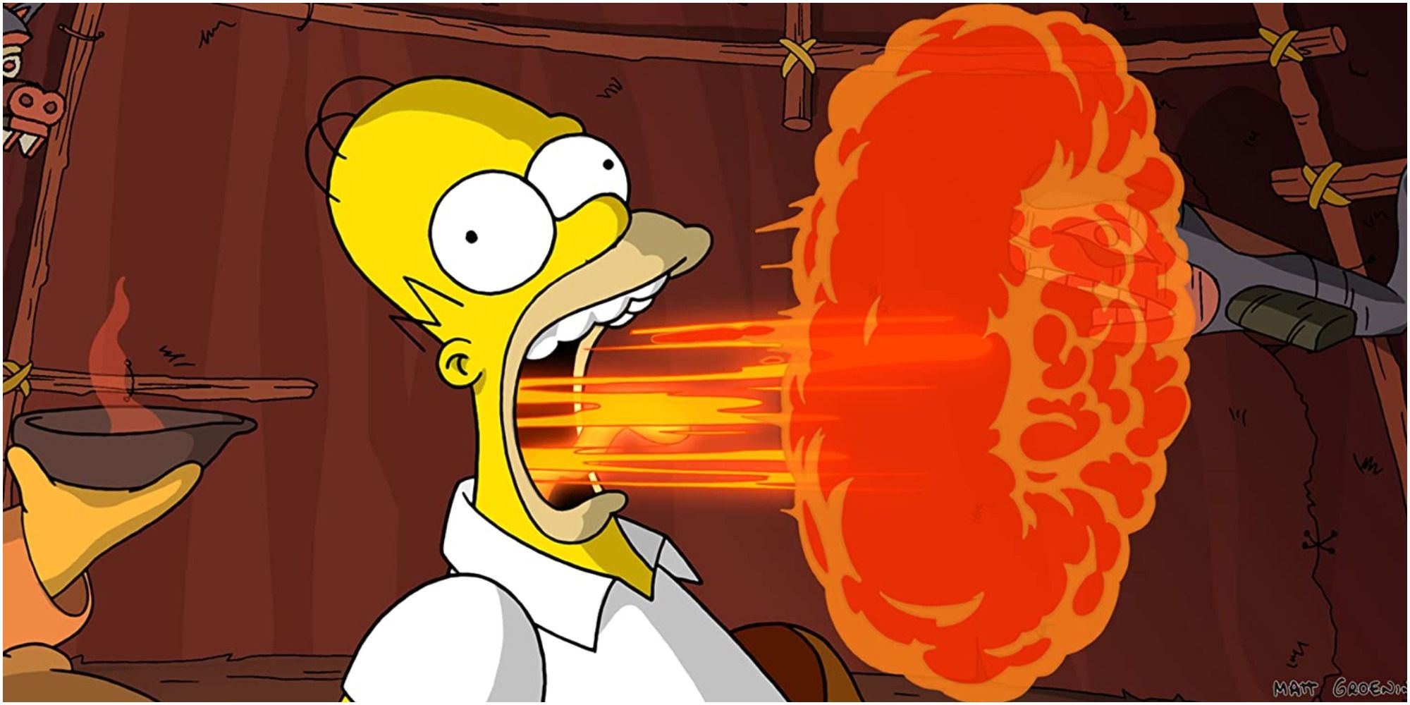 Homer Simpson drinking hot liquid in &quot;The Simpsons Movie&quot;