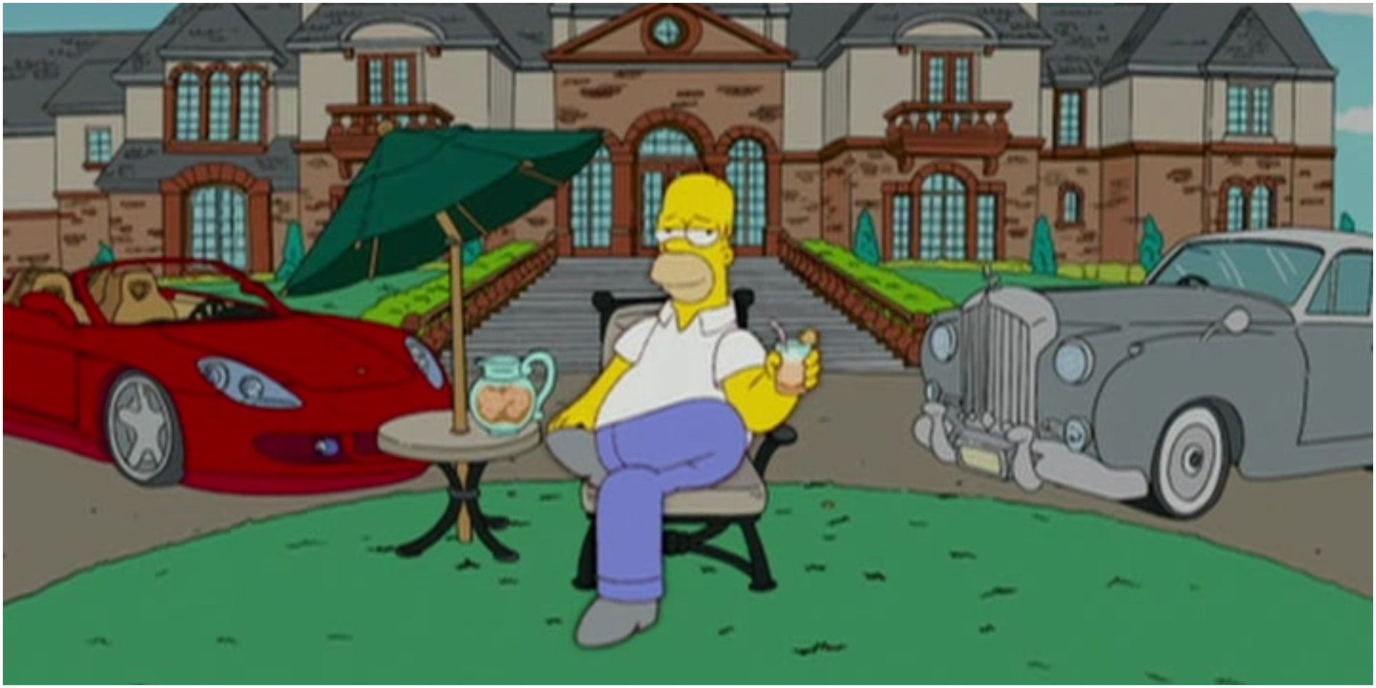 Homer Simpson in his rich man fantasy