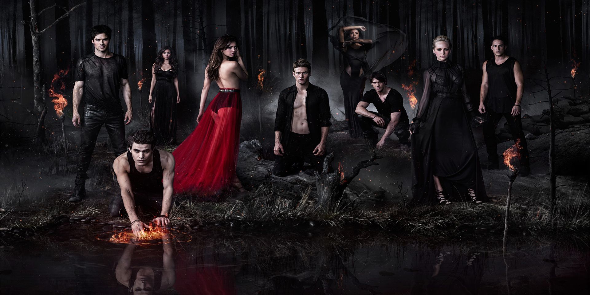 Cast of characters from the CW drama series The Vampire Diaries.