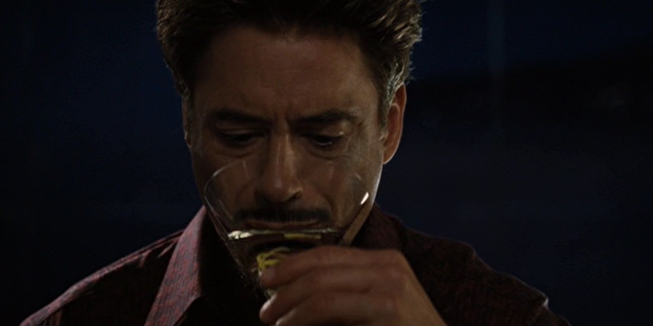 Tony Stark drinking in Iron Man 2