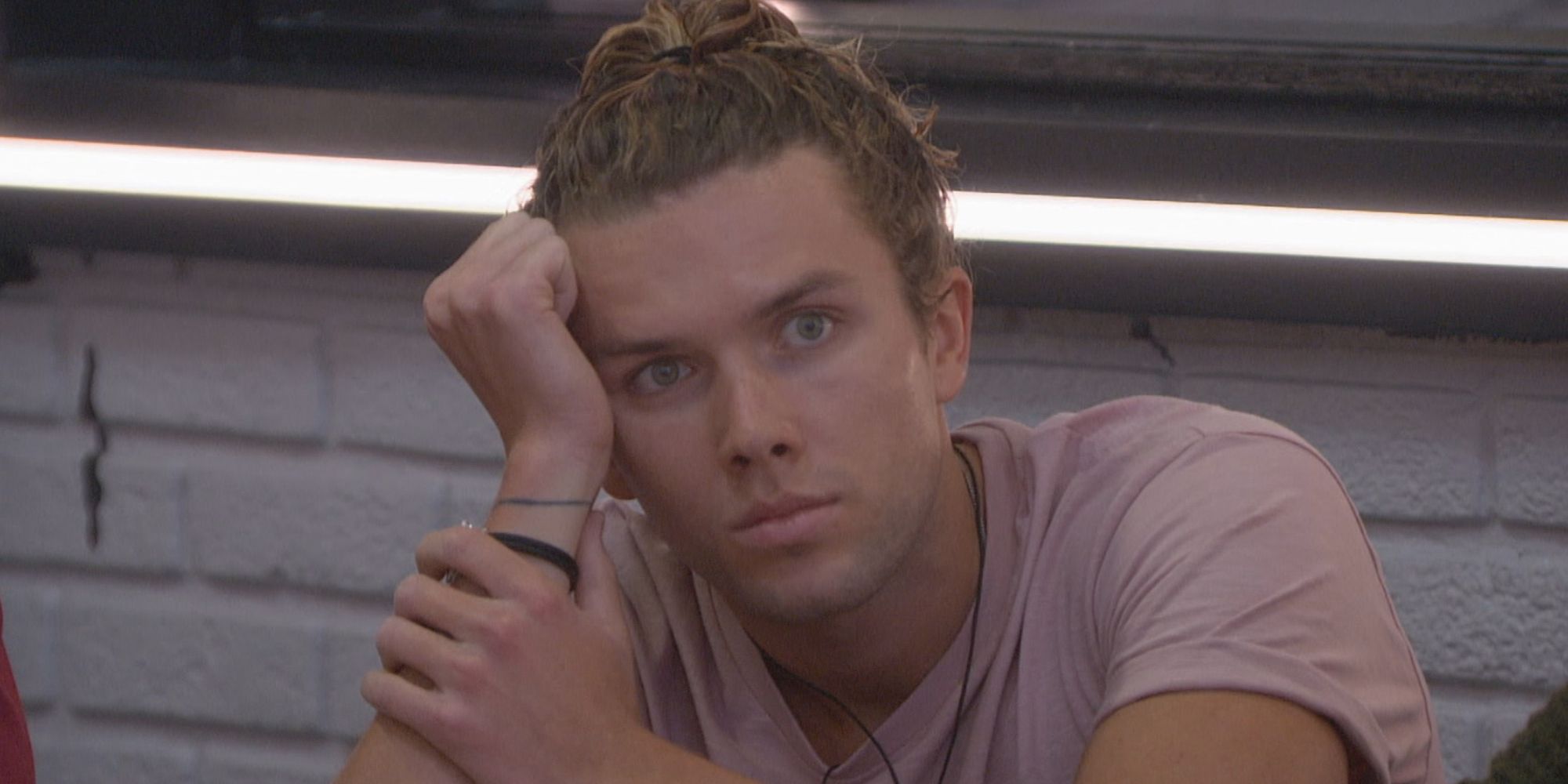 Tyler Crispen looking pensive in Big Brother