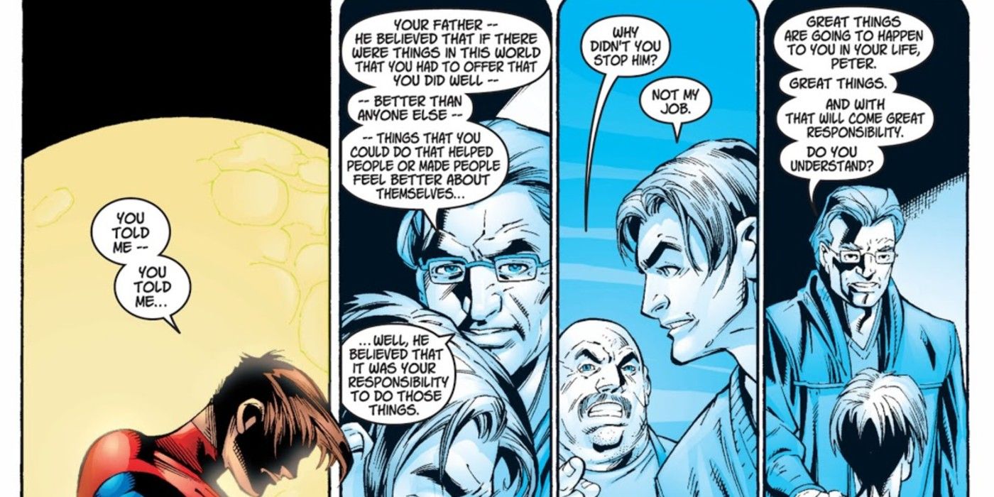 Peter Parker mourns Uncle Ben in Ultimate Spider-Man