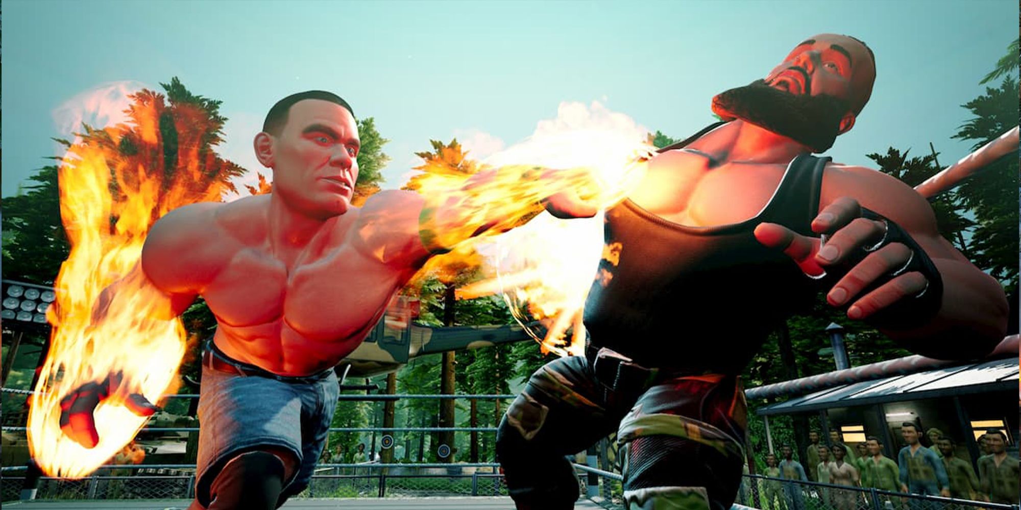 John Cena punches Brawn Strowman in WWE 2K BATTLEGROUNDS