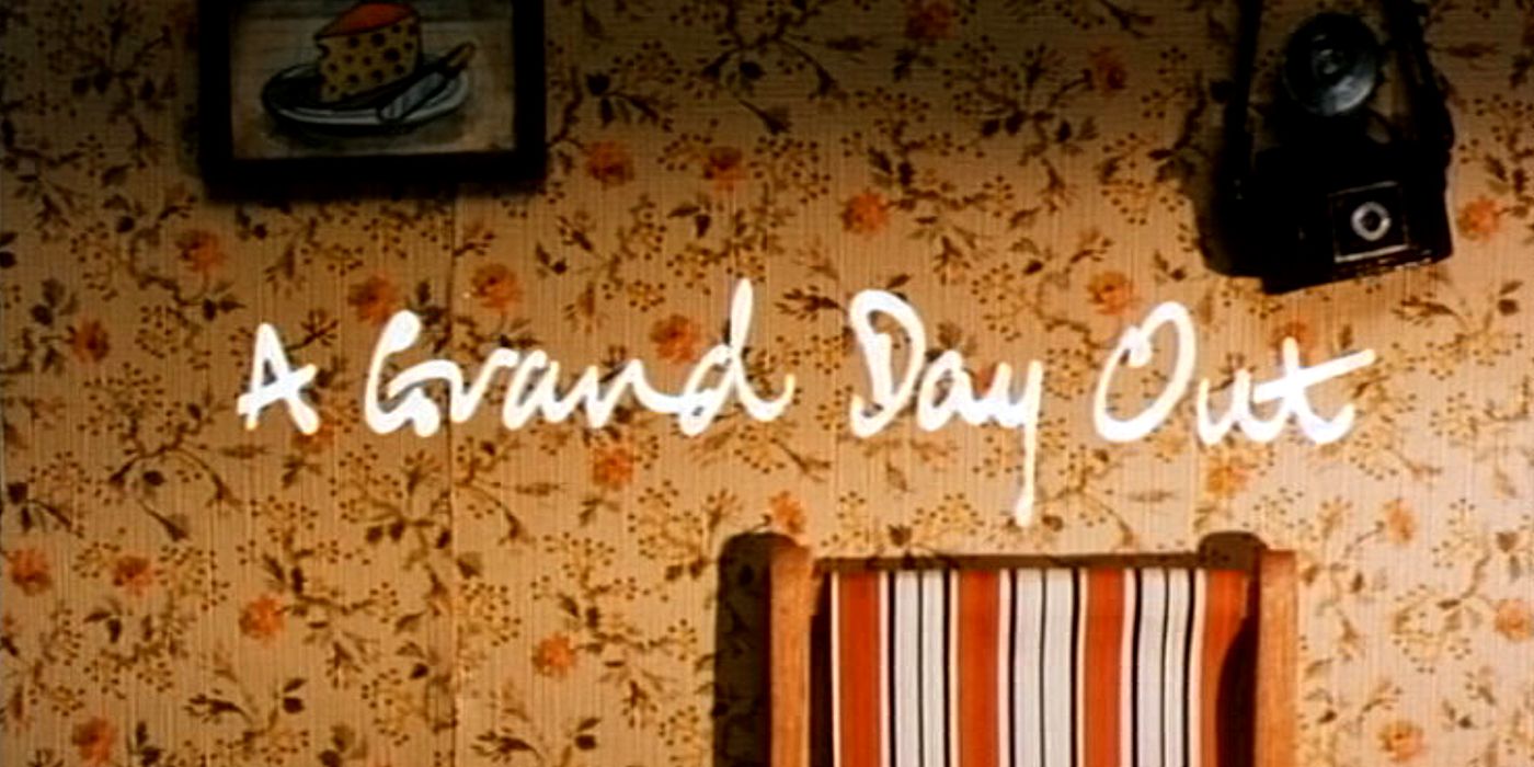 Wallace e Gromit: um cartão de título do Grand Day Out.