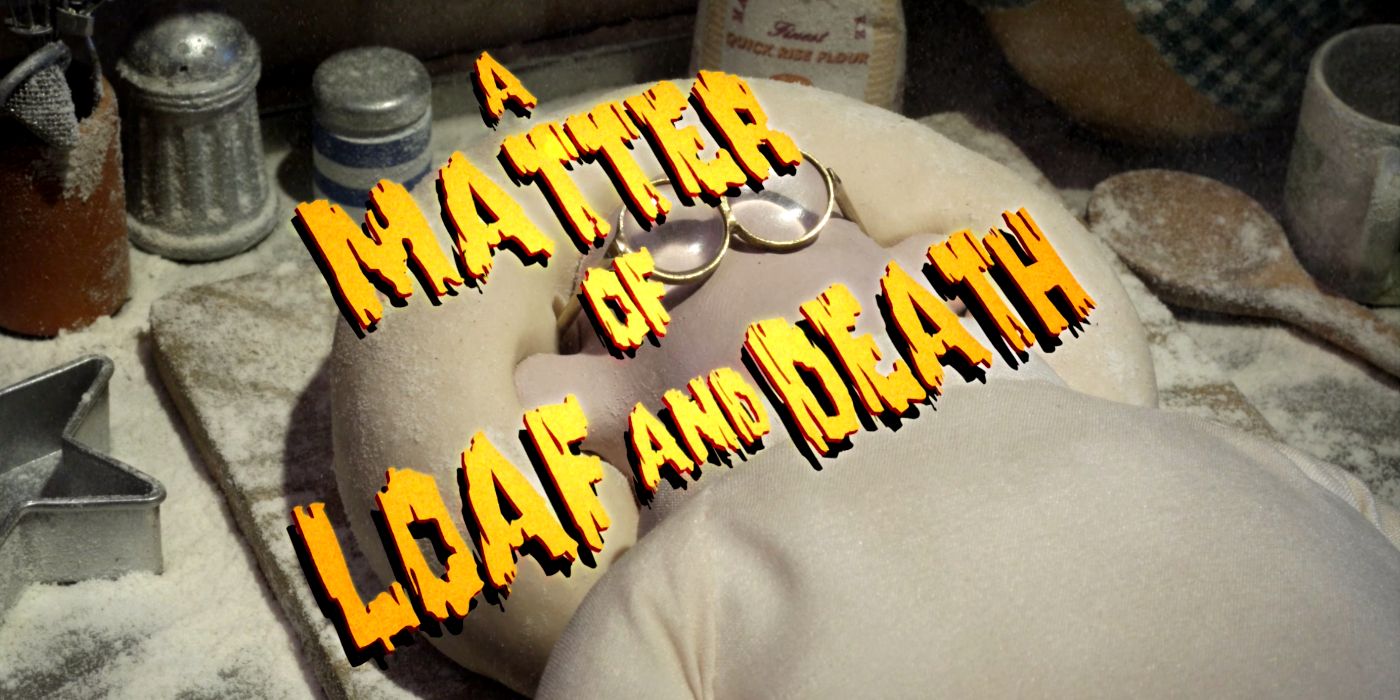 Wallace e Gromit: cartão de título de Uma Questão de Pão e Morte.