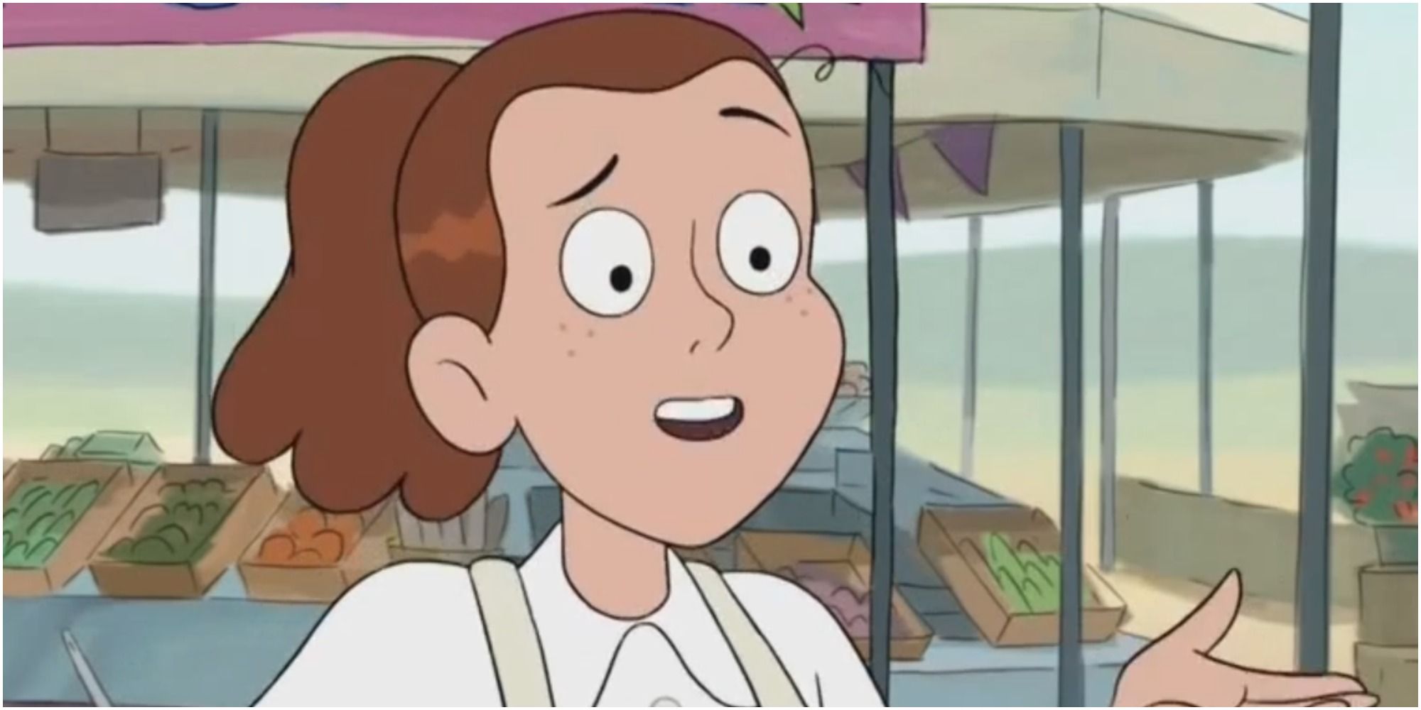 A screenshot of Ellie Kemper as Produce Lucy in We Bare Bears