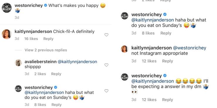 Love Island Usa Season 1 S Weston Flirts With Kaitlynn On Instagram