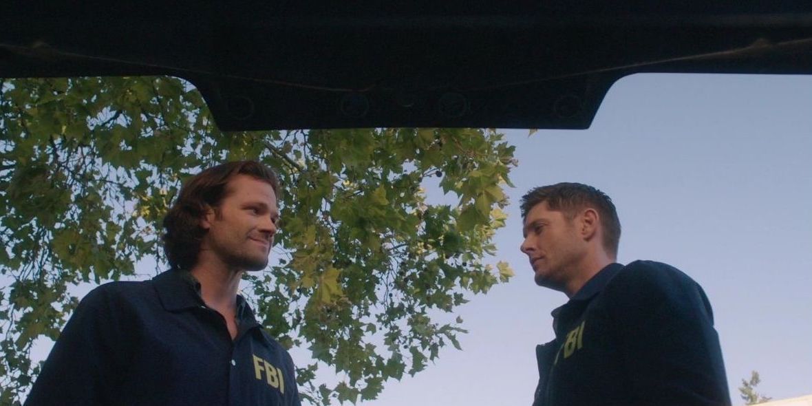 Sam and Dean seen in FBI jackets out of the trunk of the Imapala in Supernatural