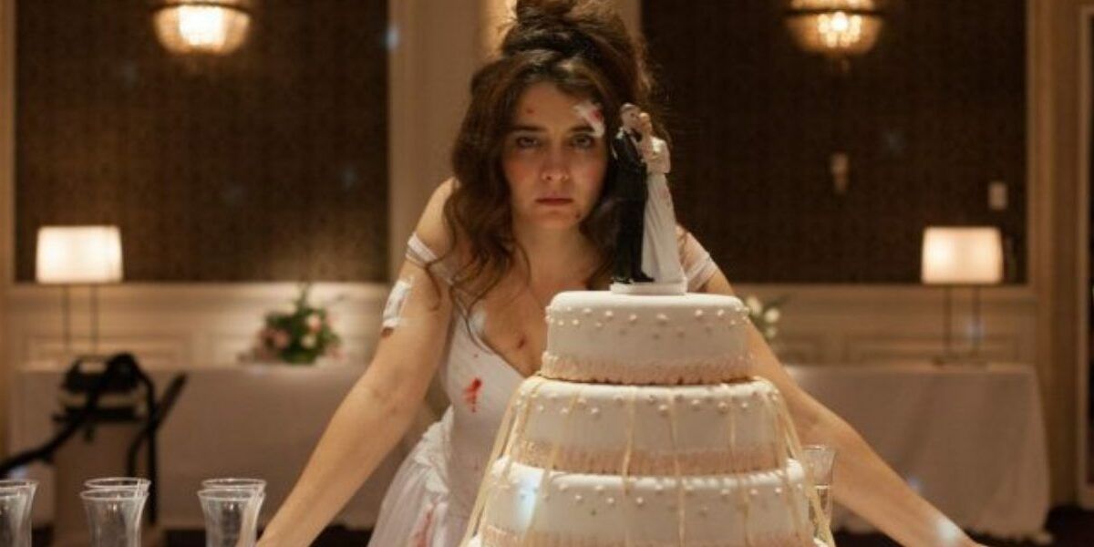 A bride stares at the wedding cake in Wild Tales