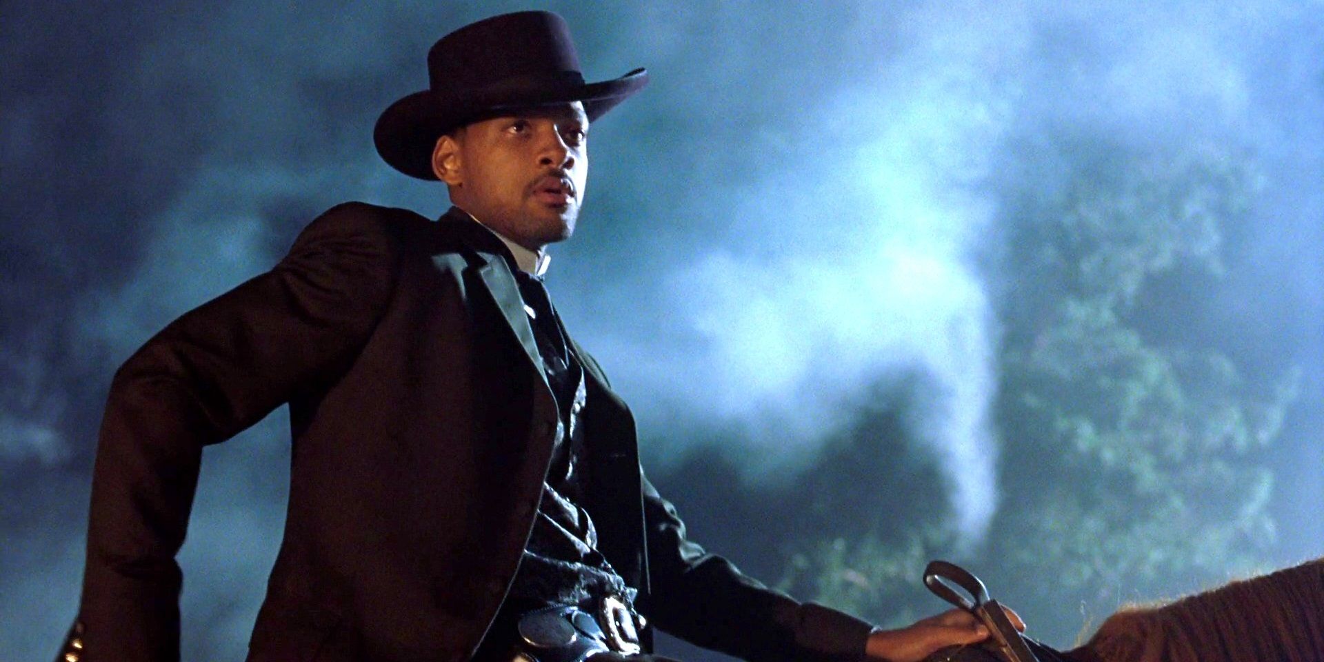 Will Smith riding a horse in Wild Wild West
