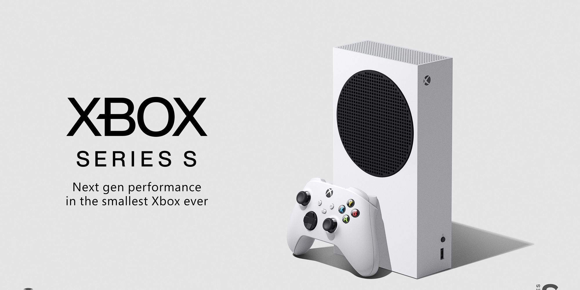 Official announcement image for Microsoft's Xbox Series S.