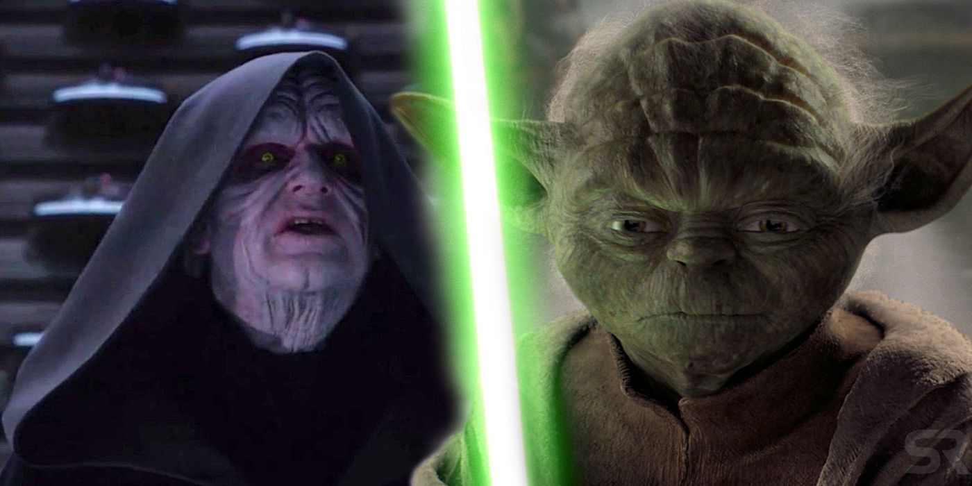 Yoda and Palpatine in Revenge of the Sith