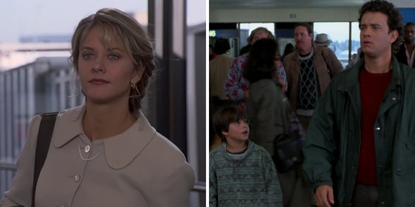 annie and sam in the airport in sleepless in seattle