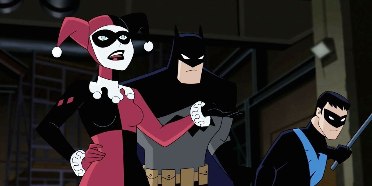 Harley showing Batman and Nightwing around