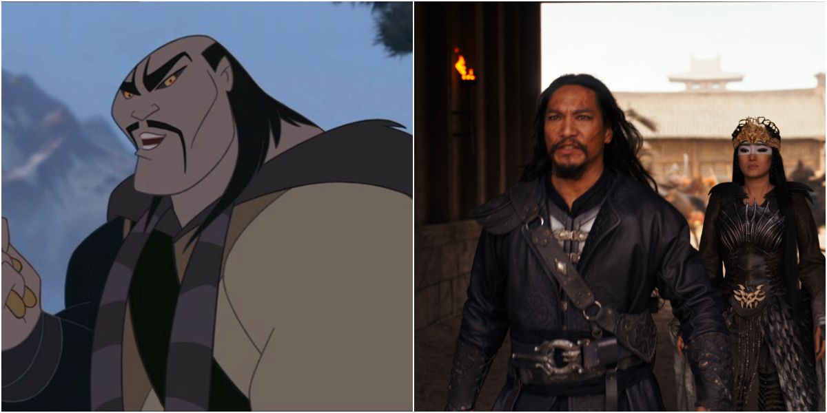 Shan You from original animated Mulan film and Bori Khan from live-action film