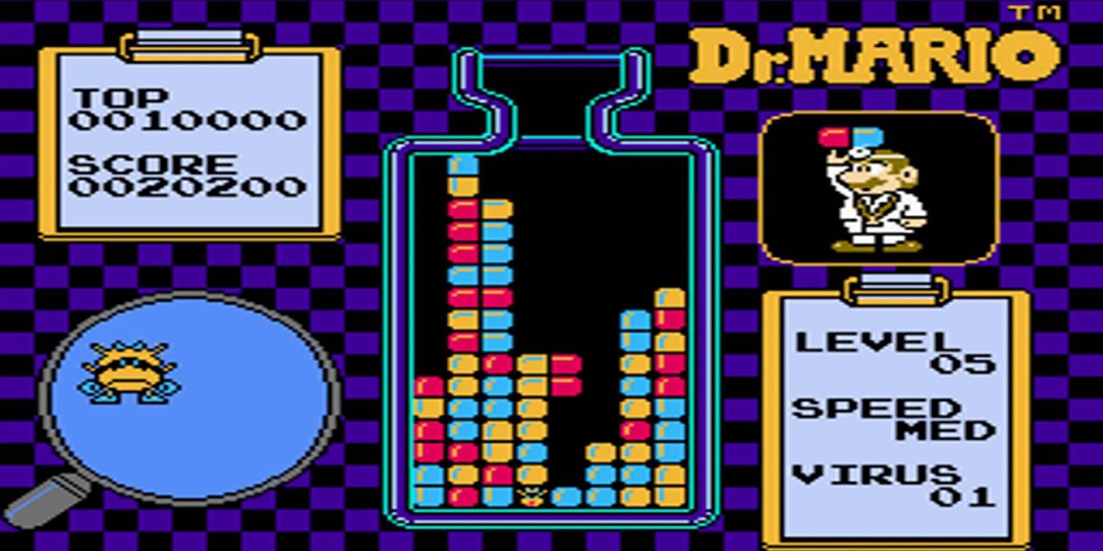 Dr. Mario gameplay from the NES game