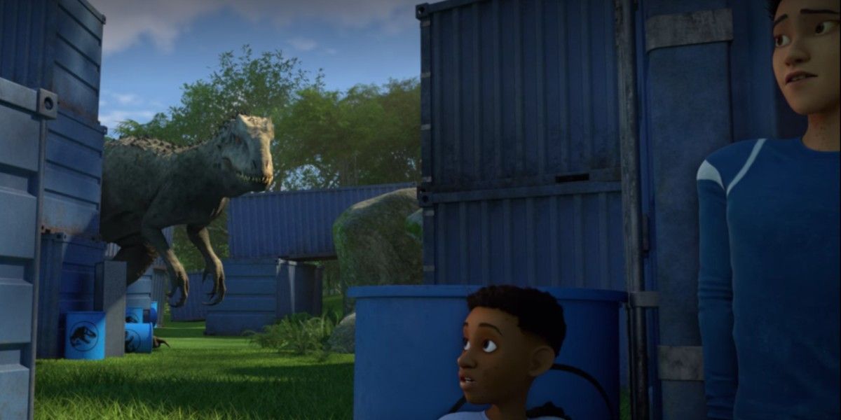 Indominus Rex shipping containers Camp Cretaceous