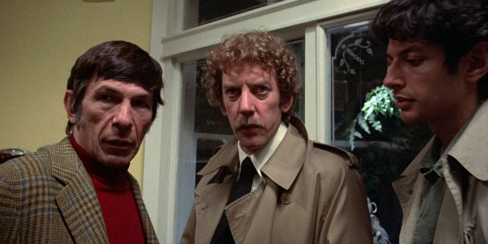 Leonard Nemoy, Donald Sutherland, and Jeff Goldblum in Invasion of the Body Snatchers (1978)