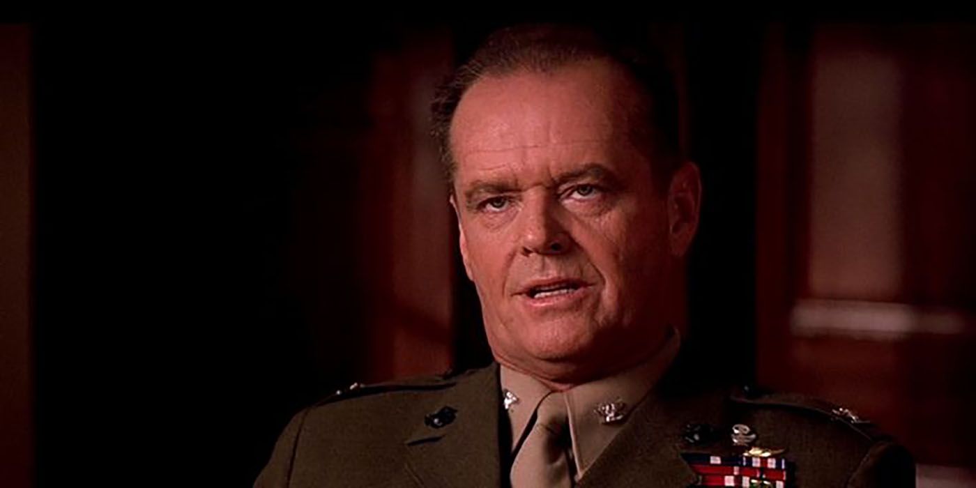 Jack Nicholson looks on in A Few Good Men