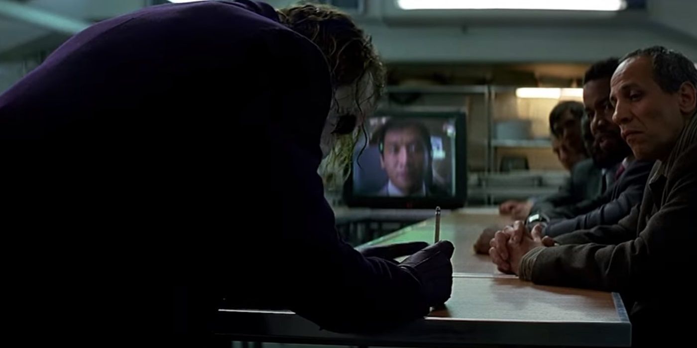 The Dark Knight (2008) The Joker Performs Pencil Trick