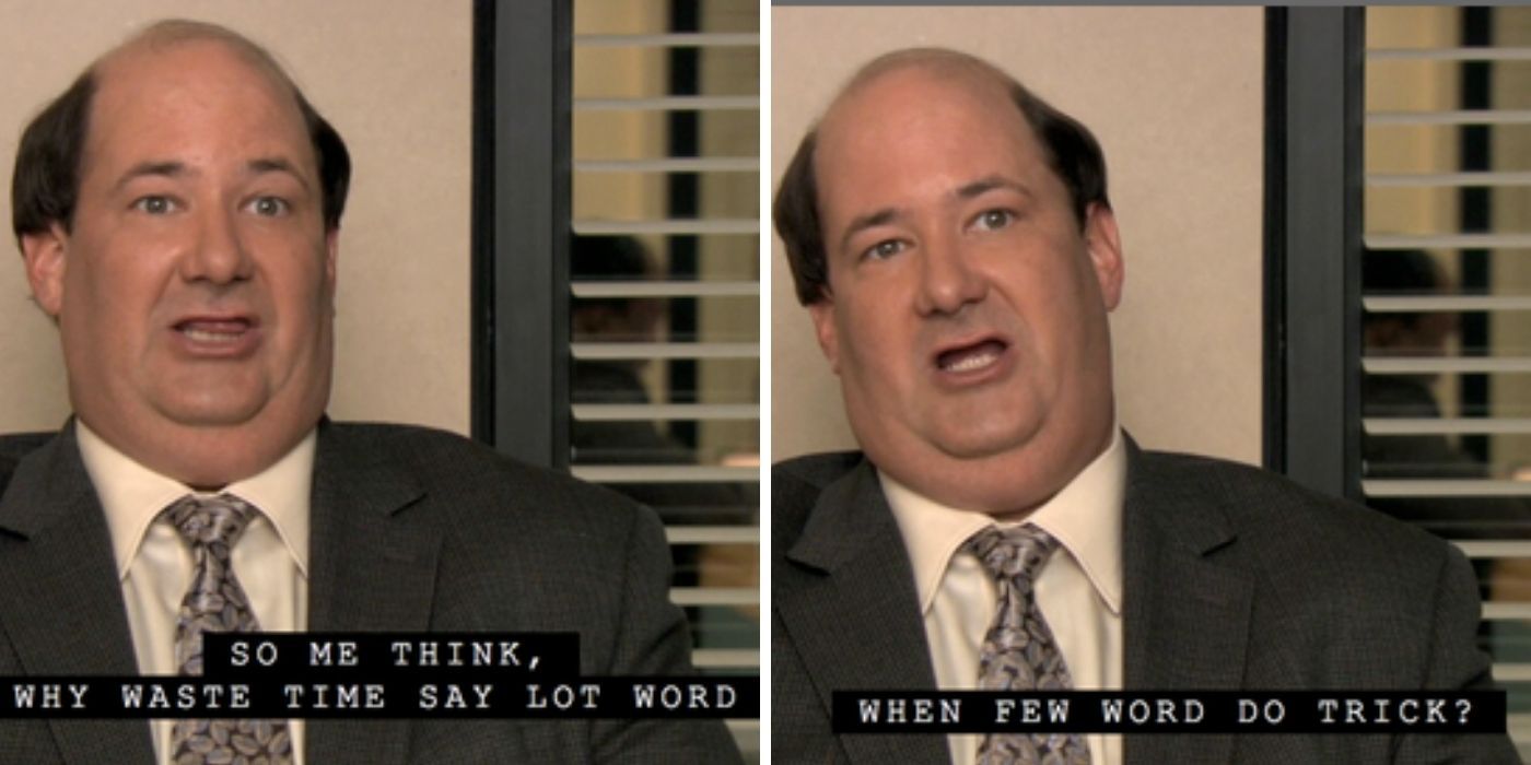 The Office's Kevin Malone saves time by skipping words