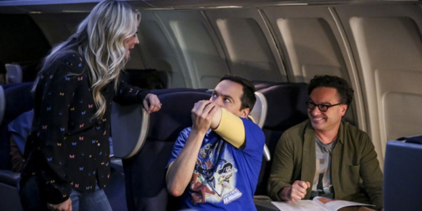 Penny on the plane in the series finale - TBBT