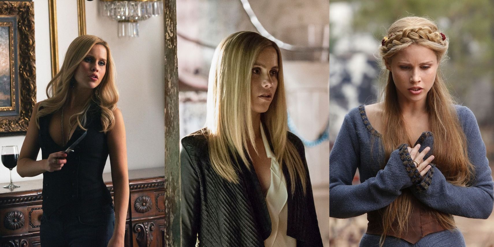 A 3-way collage of Rebekah stills