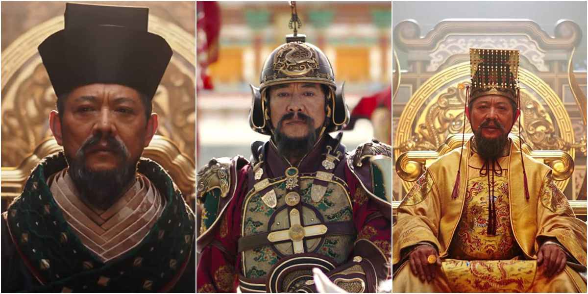 Jet Li as the Emperor in Mulan 2020